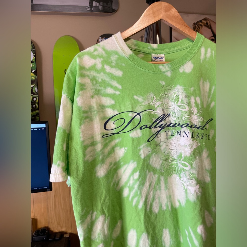Dollywood, Tennessee custom reverse tie-dyed T-shirt